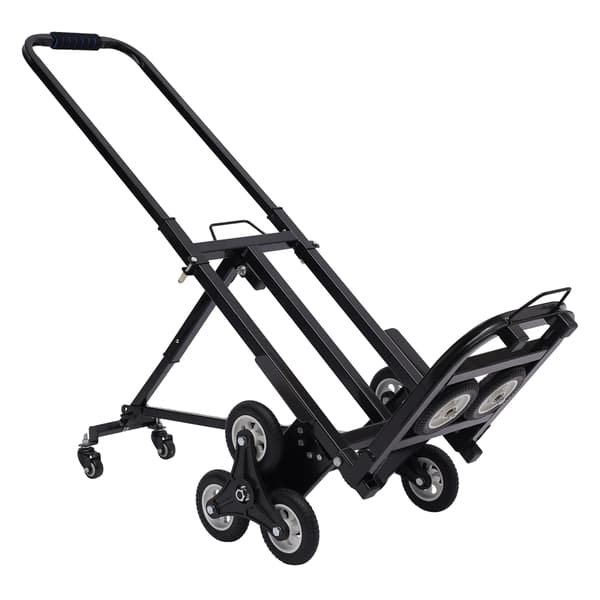 Trappklättrande vagn, tung konstruktion, ergonomisk design,svart