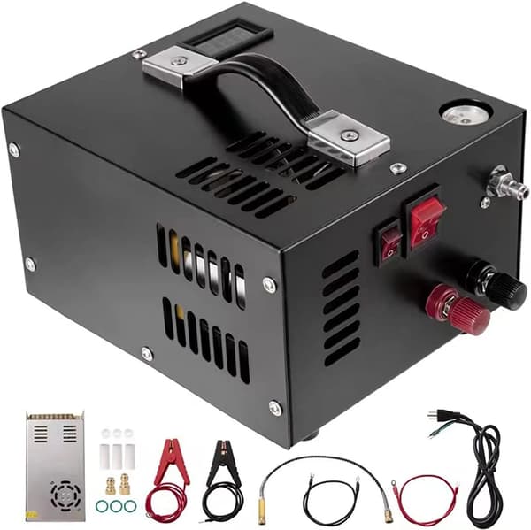Bærbar Luftkompressor Pumpe, 300W Effekt, 68L/min Udsivning,Sort
