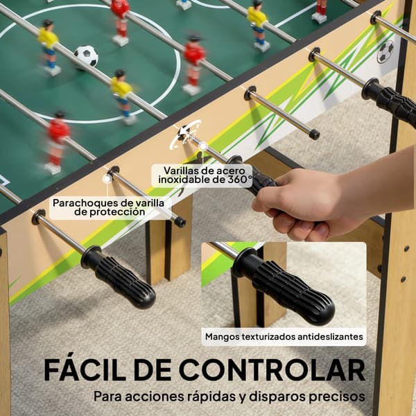 Fodboldbord, Trækonstruktion, Kompakt Design,Lys Gul
