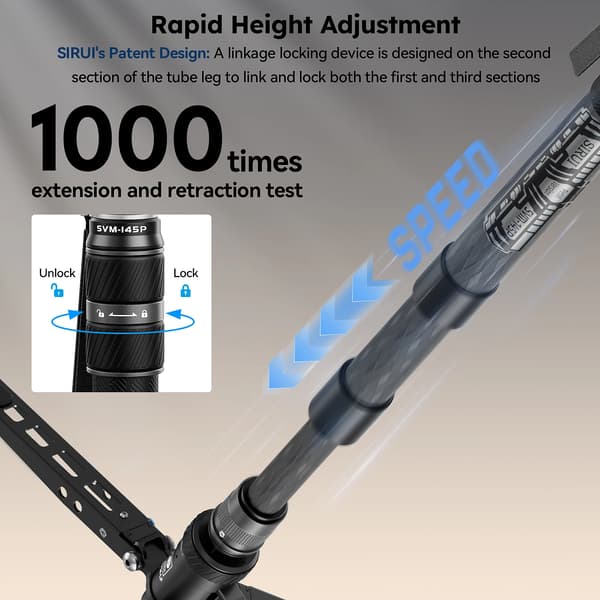 Monopod, Kulfiber, 3-i-1 Alsidighed,SVM-145P