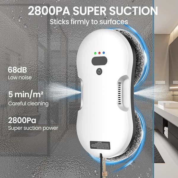 Robotfönsterputsare, Kraftfull sug, Smart navigering,Ja, Ljusgrå