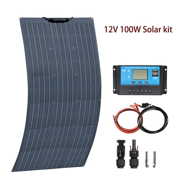 Fleksibelt Solcellepanel Kit, Høj Effektivitet 21,8%, Flere Kapacitetsmuligheder,100W Solcellepanel Kit
