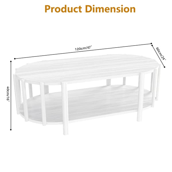 Kaffebord, Oval Form, Multifunktionell Design,VIT