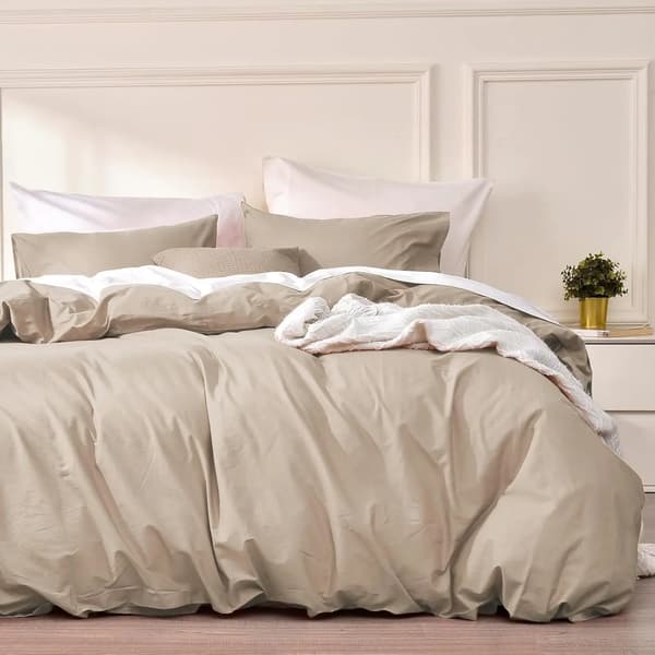 Sängkläder, Premium Bomull, Elegant Design,set, Beige, 135 × 200cm