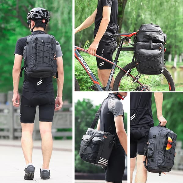 Cykeltaske, 48L kapacitet, vandtæt design,Sort