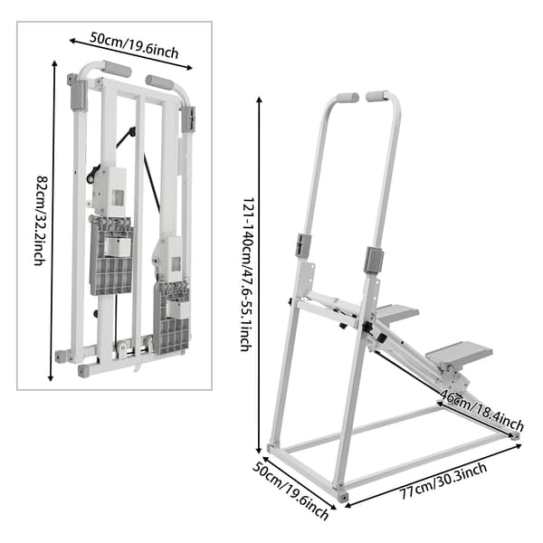 Trappe Stepper, Sammenklappeligt Design, Justerbar Modstand,Hvid