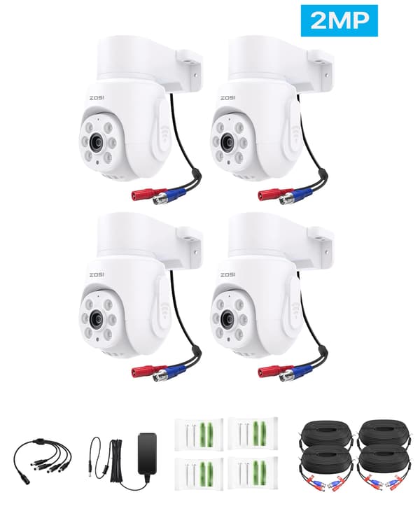 Övervakningskamera, 360° Pan/Tilt, Nattseende,4 PACK 2MP
