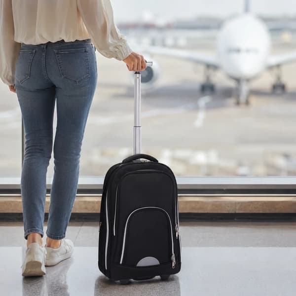 Trolley Rygsæk, 45L Kapacitet, Alsidig 2-i-1 Design,sort