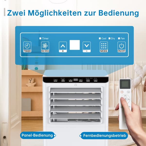 Aircondition, 7000 BTU køling, affugtning,EU