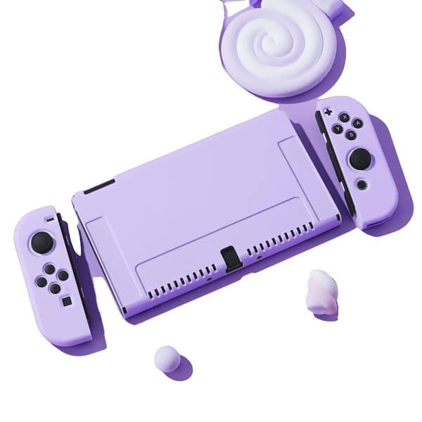 Beskyttelsessag, Kompatibel med Switch, Dockingvenlig,Bundle 3-b, LILLA