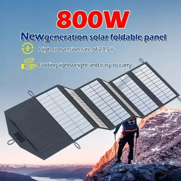 Solpanel, Foldbart Design, Bærbar Strømløsning,sort