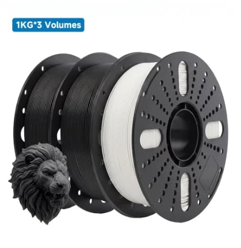 3D-printer filament, 1,75 mm diameter, miljøvenligt materiale,Sort * 2+Hvid * 1