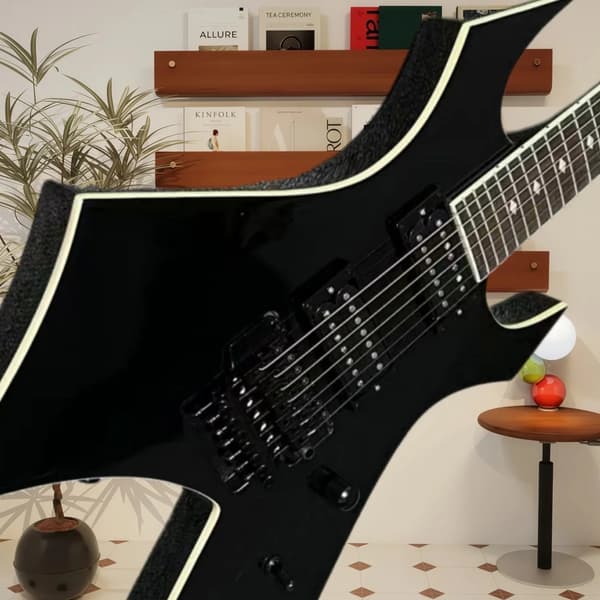 Gitarr, 7 Strängar, Folkmusikspelstil,svart