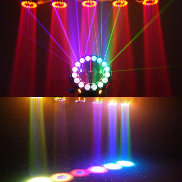 Bevægelseshovedlys, RGBW-effekter, strobe- og laserfunktioner,EU stik