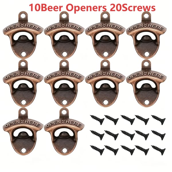 Öppnare Set, Hållbar Zinklegering, Retro Design,Röd koppar 10PCs