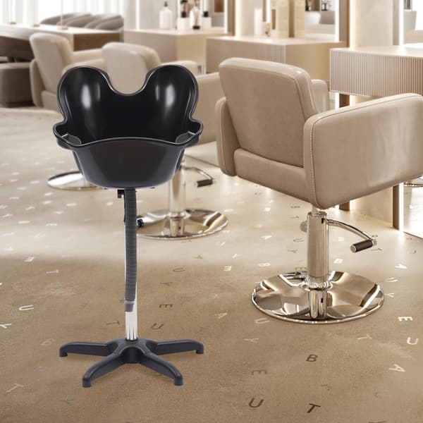 Hårtvättsbasin, Justerbar Höjd, Ergonomisk Design,svart