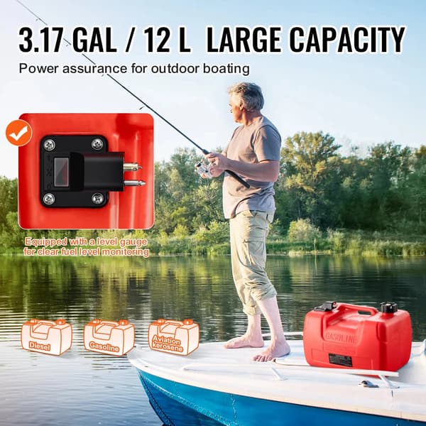 Bränsletank, Bärbar 12L Kapacitet, Läcksäker Design,12L