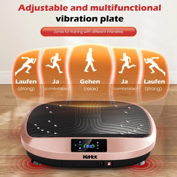 Vibrationsplatta, Justerbara Intensitetsinställningar, Kompakt Design,Mörk khaki