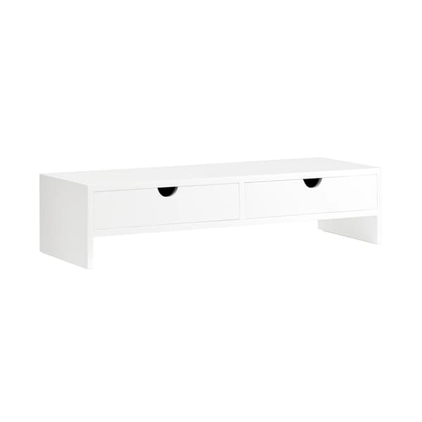 Monitorställ, Platsbesparande Design, Multifunktionell Förvaring,VIT