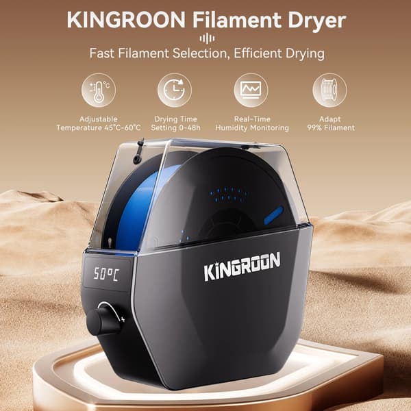 Filament Tørrer, 360° Varm Luft Cirkulation, Justerbar Temperatur,EU stik