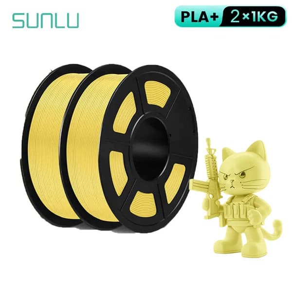 3D Printer Filament, PLA Plus, Pænt Vundet,Citron Gul