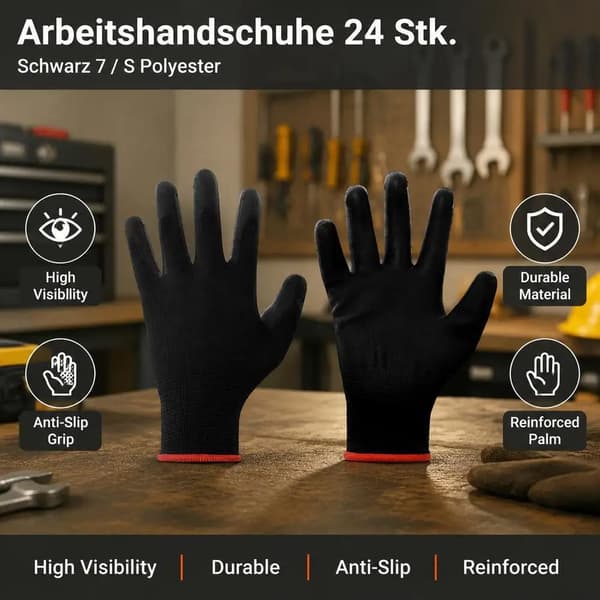 Arbets手skar, Hållbar Polyester, Bekväm Passform,Svart