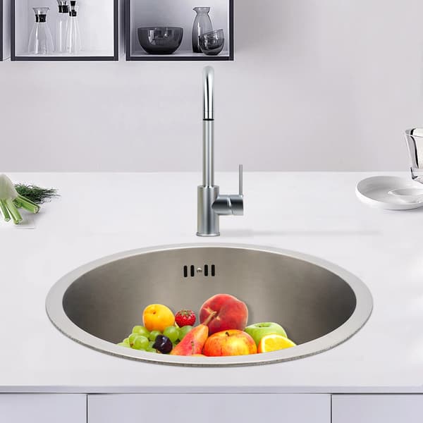Køkkenvask, 304 rustfrit stål, støjreducerende funktioner,Sølv