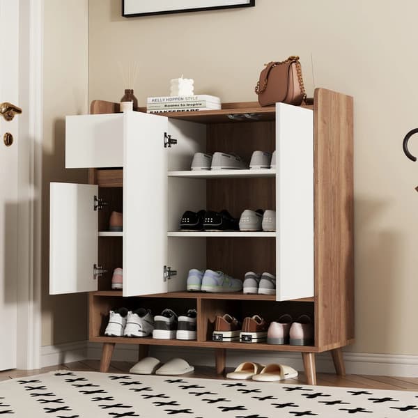 Skænk, Multi-Compartment Design, Moderne Æstetik,hvid+natur