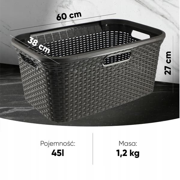 Tvättkorg, Mångsidig Förvaringslösning, Nutida Design,Brun