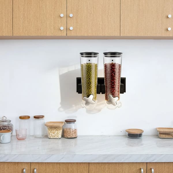 Cereal Dispenser, Vægmonteret, 3L Kapacitet,sort