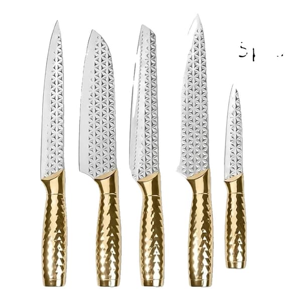 Kokkekniv Sæt, Rustfrit Stål, Professionel Kvalitet,5pcs