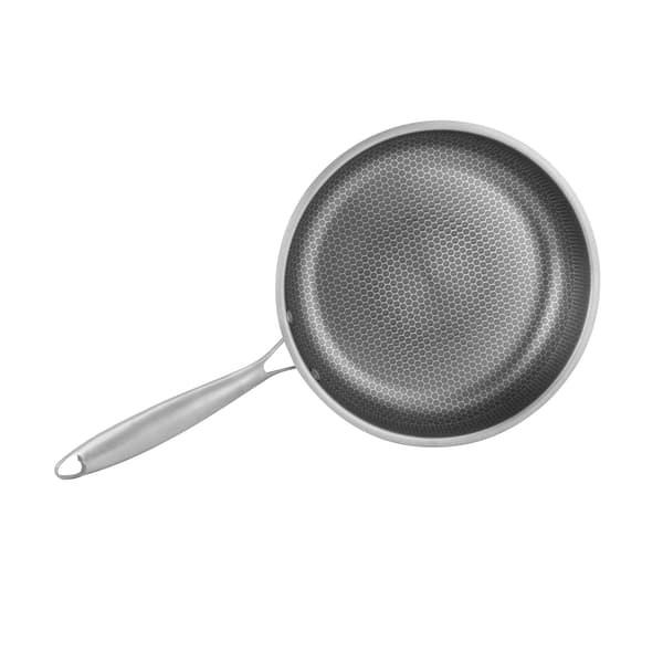 Stegepande, Holdbart Rustfrit Stål, Jævn Varmefordeling,Lys Grå