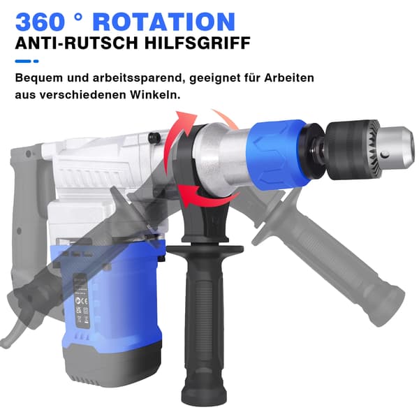 Betonknuser, 1080 W Effekt, Multifunktionel Brug,EU, Hammerbor