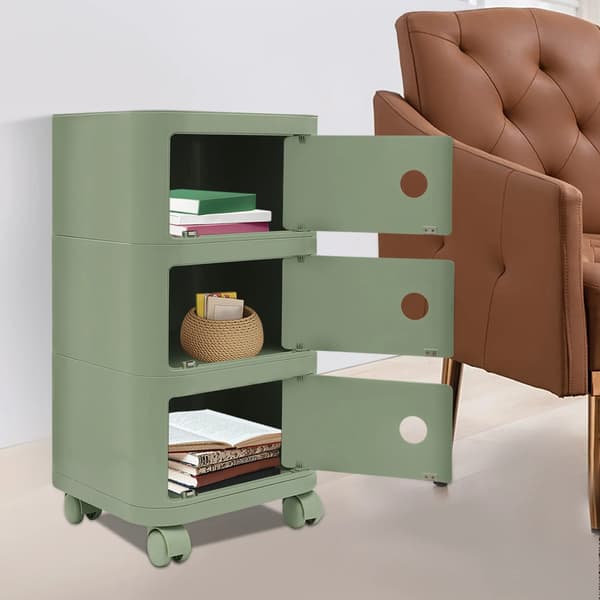 Sängbord, 3-nivådesign, modern stil,Matcha Grön