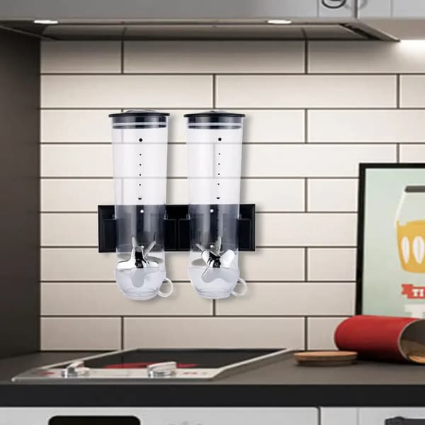 Cereal Dispenser, Vægmonteret, 3L Kapacitet,sort