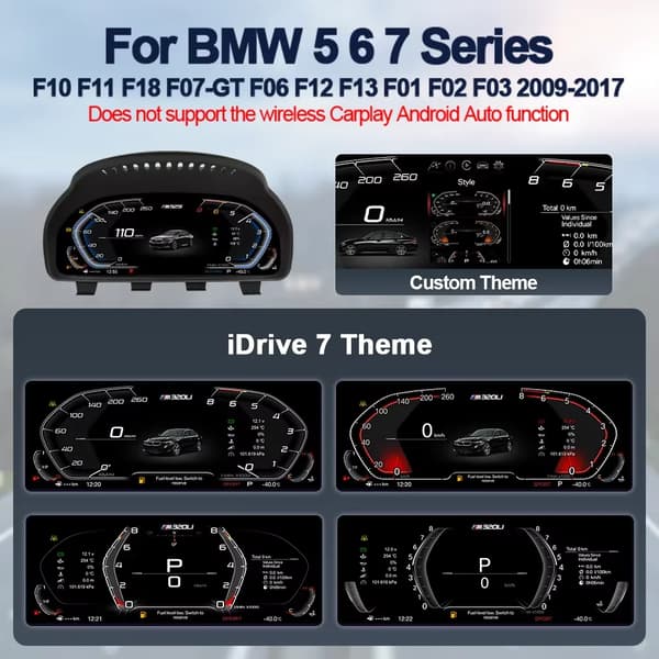 Digitalt Dashboard, Smartphone Integration, Realtidsnavigation,F10 Ingen Carplay
