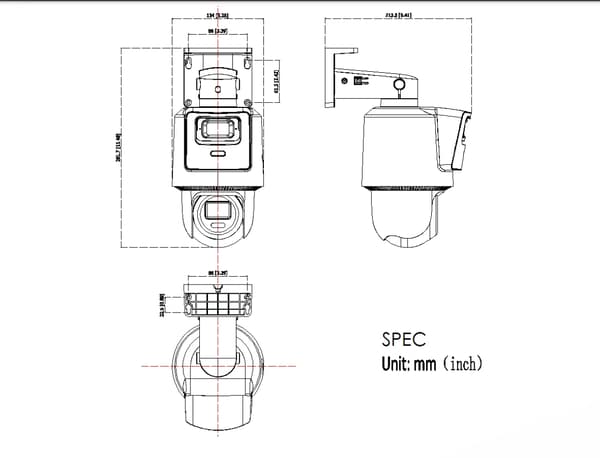 PT Kamera, Smart Detektion, Integreret Lyd,DS-2SE2C400MWG-E14, 2.8mm