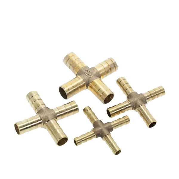 Rörkoppling, Messingmaterial, T-koppling,14mm Barb, 4vägs-X