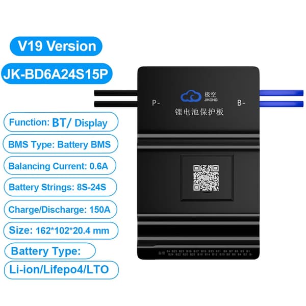 Lithium-ion batteristyringssystem, smart forbindelse, aktiv balancing,JK-BD6A24S15P