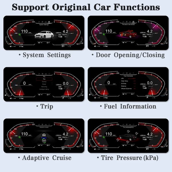 Digital TPMS Instrumentpanel, 11-tums HD-display, Fordonsfartövervakning,E90 E91 E92 CCC CIC