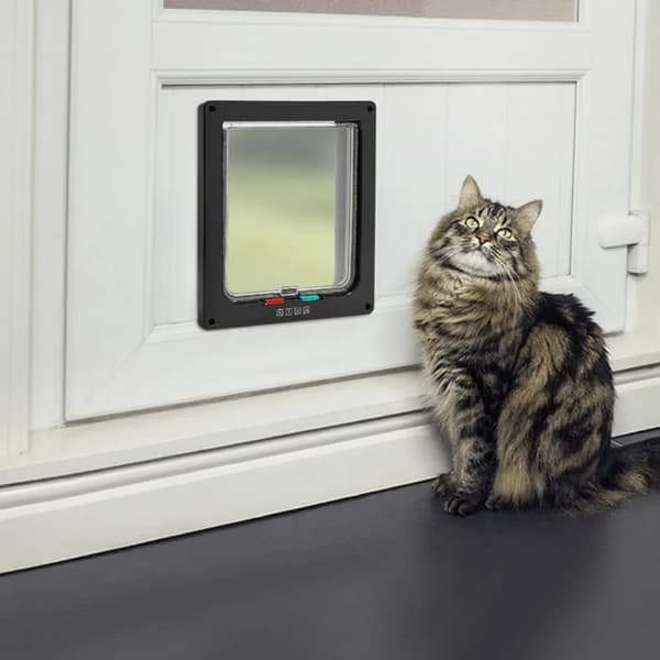 Kattdörr, Väderbeständig, Lätt Installation,svart
