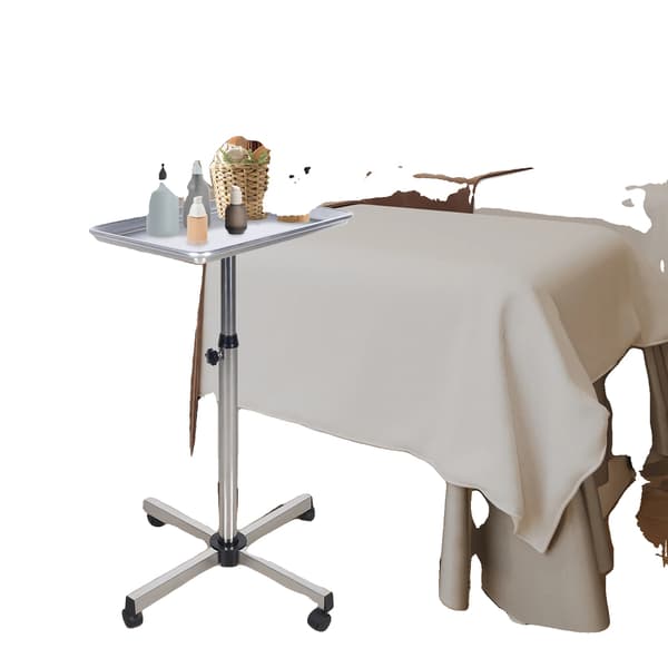 Barber Tray Cart, Höjdjusterbar, Lätt Rörlighet,Silver