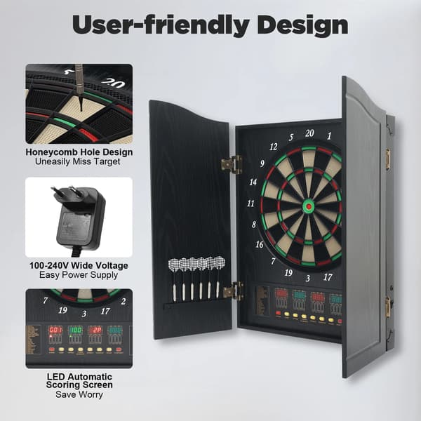Elektronisk Dartskive, Interaktive Spil, Vægmonteret Design,sort