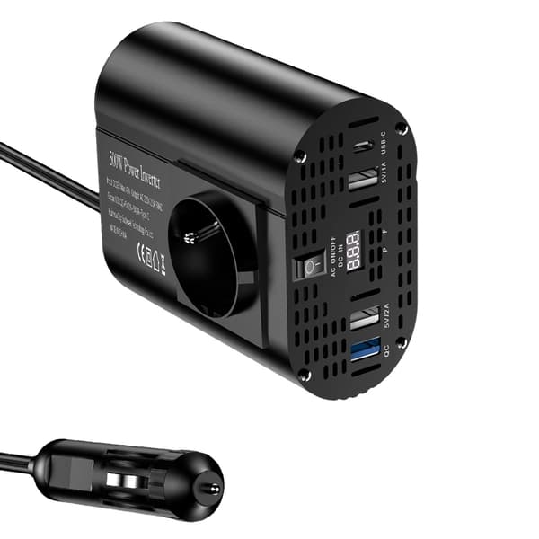 Strømomformer, 12V til 220V AC, Bærbart design,12v-500w-220v