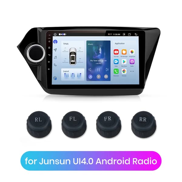 TPMS, Android-kompatibilitet, Realtidsovervågning,Ekstern sensor, Rød-a