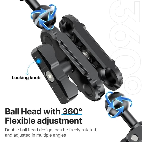 Magisk Arm, 360° Drejehoved, Dobbelt Klemmer,CO17