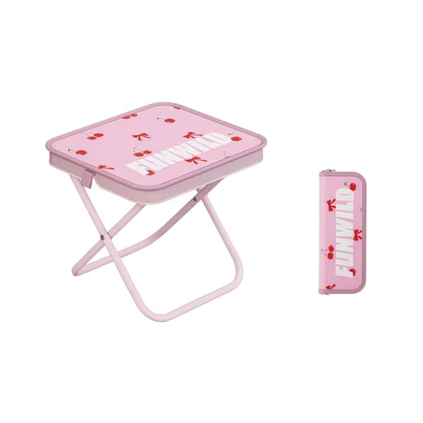 Bærbar Stol, Kulstofstålramme, Kompakt Design,pink