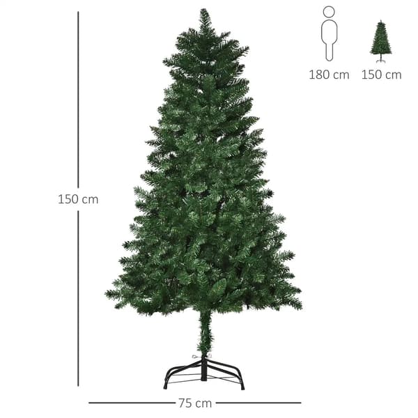 Kunstig Juletræ, Brandsikkert Materiale, Holdbar Stålunderstøttelse,1.5M