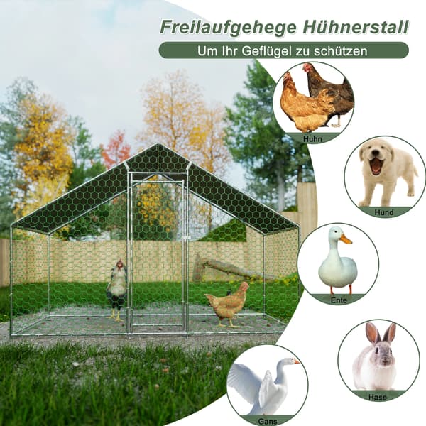 Hönshus, Vattentätt PE-överdrag, Säkerhetslåsfunktioner,grön