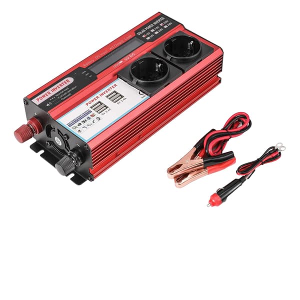 Strømomformer, 4 USB-porte, LED-display,EU-4000W